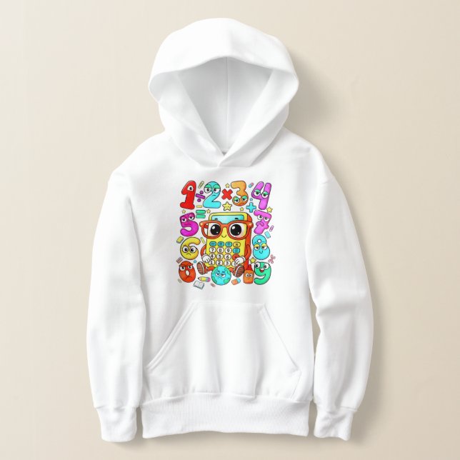 Number Day Kids Hoodie | Cute Maths Numbers (Laydown)
