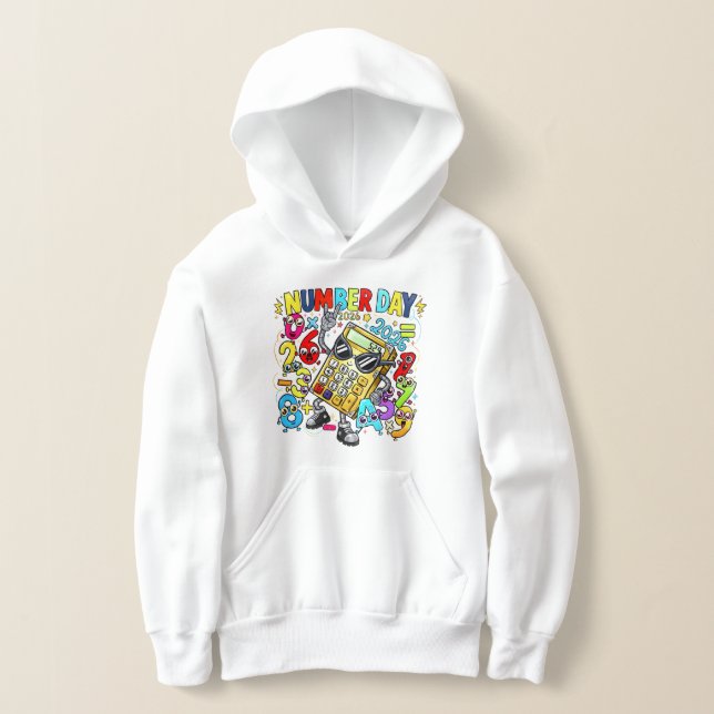 Number Day Maths Hoodie for Kids | Primary School  (Laydown)