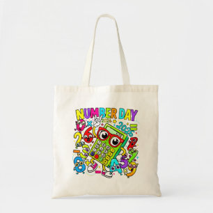 Number Day Tote Bag   Colourful Maths Numbers