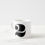 Number Espresso Coffee Mug<br><div class="desc">Number 2 espresso mug.Create a set of numbered espresso mugs for a vintage modern style display for your kitchen. Stack them or line them up on a shelf or stack in your coffee bar for an artistic home decor style.</div>