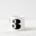 Number Espresso Coffee Mug<br><div class="desc">Number 3 espresso mug.Create a set of numbered espresso mugs for a vintage modern style display for your kitchen. Stack them or line them up on a shelf for an artistic home decor style.  Dress up your coffee bar to make it more stylish.</div>