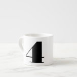 Number Espresso Coffee Mug<br><div class="desc">Number 4. Create a set of numbered espresso mugs for a vintage modern style display for your kitchen. Stack them or line them up on a shelf,  or dress up your coffee bar at home or business.</div>