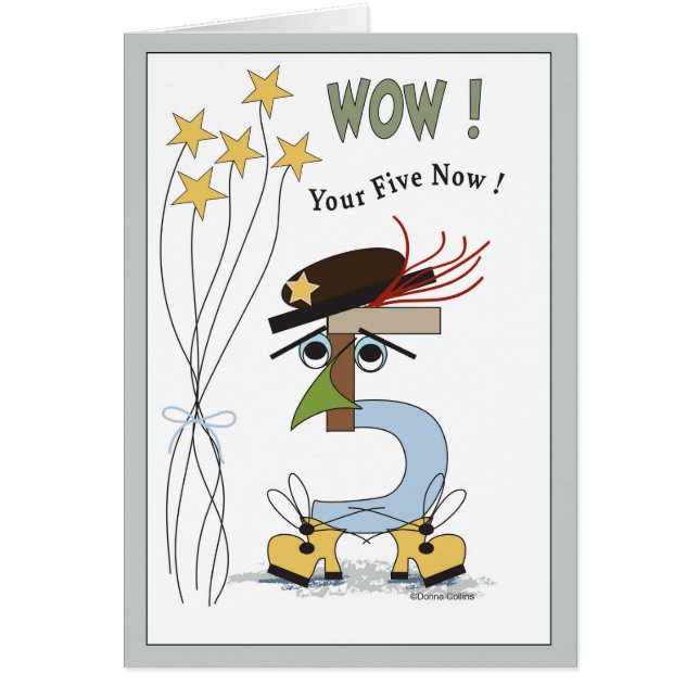 Number Five Birthday Card (Front)