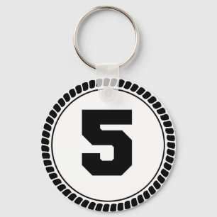 Number Five Circle Key Ring