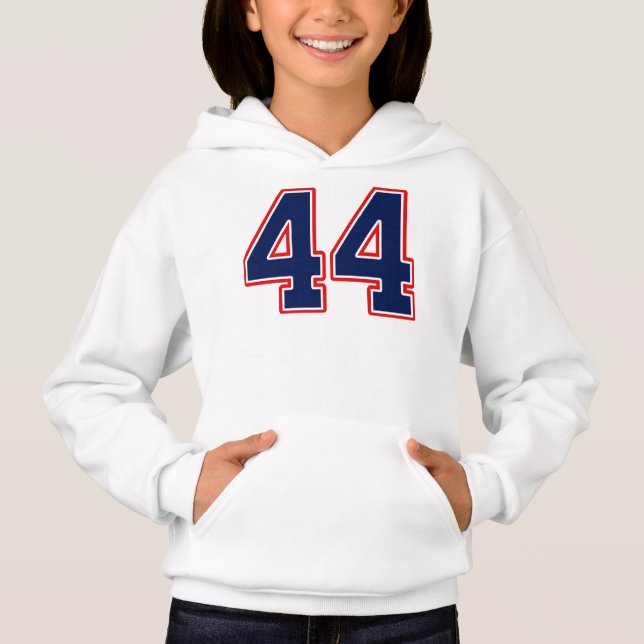 Number Forty Four 44 Sports Jersey Hoodie (Front)