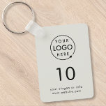 Number | Grey Logo Business Hospitality Property Key Ring<br><div class="desc">A simple custom silver grey business template in a modern minimalist style which can be easily updated with your company logo, room number and text. The perfect design for a hotel, motel, guest house, bed and breakfast, hospitality setting or to label the keys in your office building. The pIf you...</div>