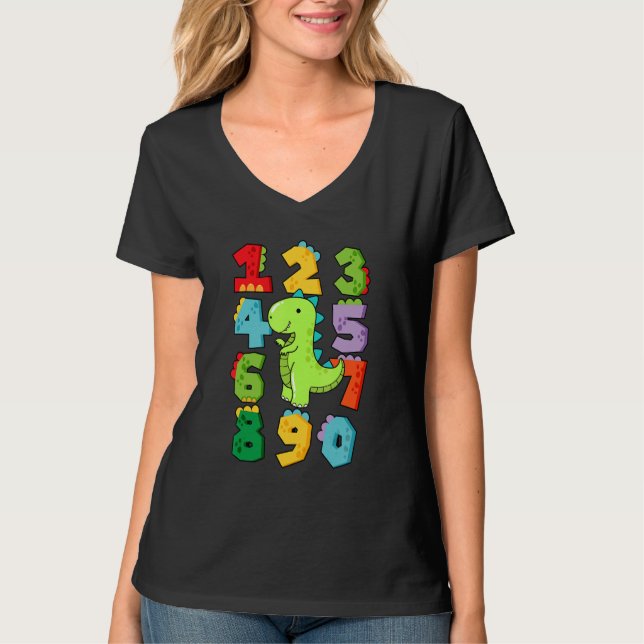 Number Learning calculator costume matc day Math O T-Shirt (Front)