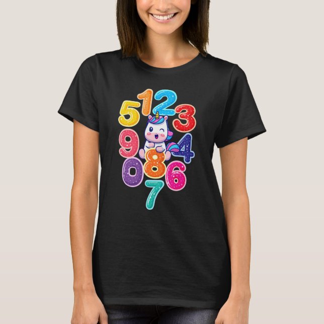Number Learning calculator costume matc day Math O T-Shirt (Front)