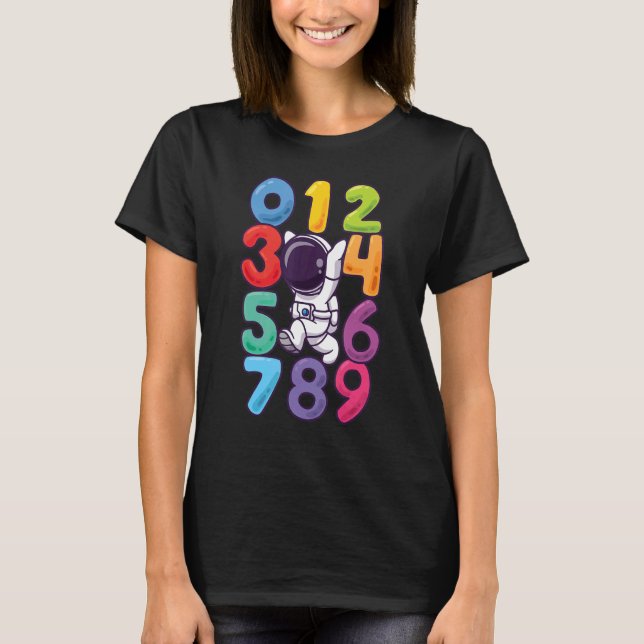 Number Learning calculator costume matc day Math O T-Shirt (Front)