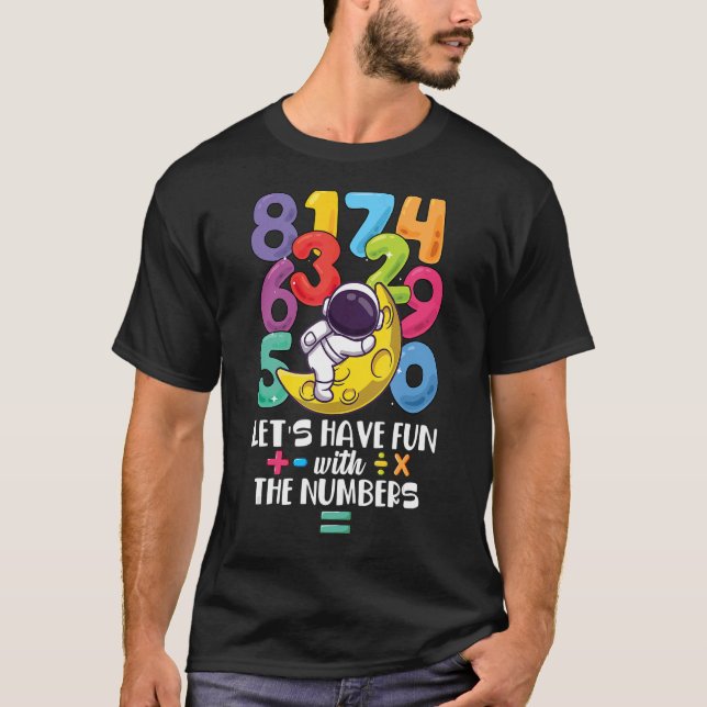 Number Learning calculator costume matc day Math O T-Shirt (Front)