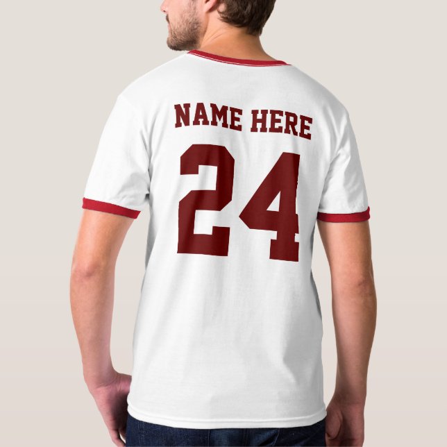 NUMBER NAME TYPOGRAPHY CUSTOM PERSONALIZE  T-Shirt (Back)