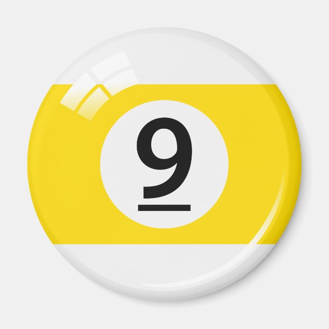 Number nine billiard ball fridge magnet (Front)