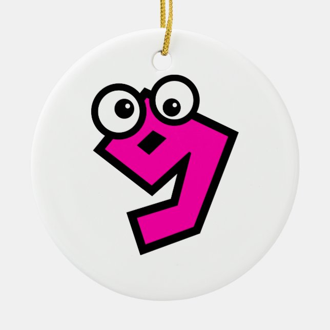 Number Nine Ceramic Tree Decoration (Front)