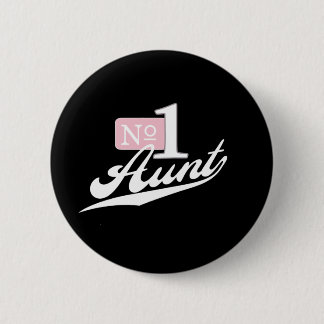 Number One Aunt (White) 6 Cm Round Badge