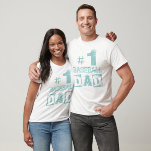 Number One BASEBALL Dad Grunge T-Shirt