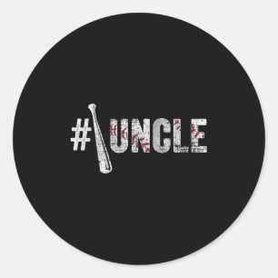 Number One Baseball Uncle Fathers Day Funny Baseba Classic Round Sticker