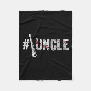 Number One Baseball Uncle Fathers Day Funny Baseba Fleece Blanket