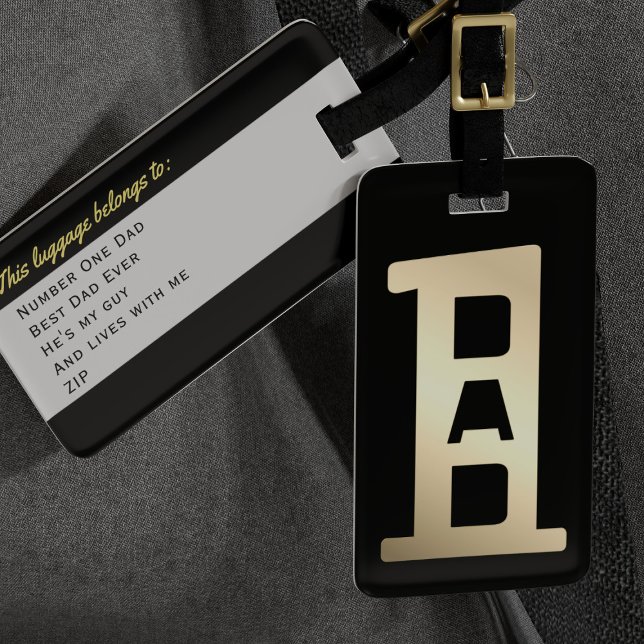 Number One Best Dad Luggage Tag (He's the Number I Dad. Best Dad Ever! Add his details)