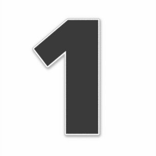 Number One Black and White Sticker