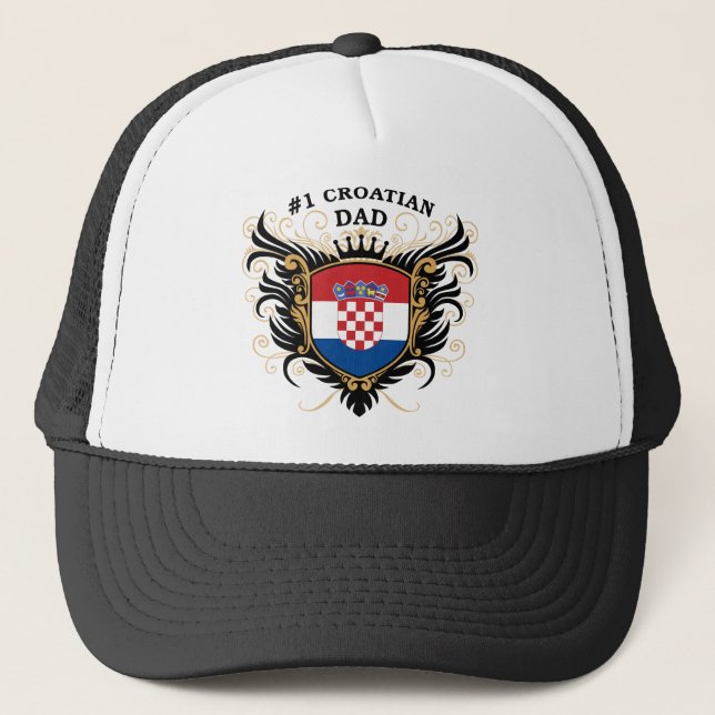 Number One Croatian Dad Trucker Hat (Front)