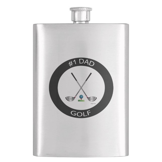 Number one DAD, Father 's Day Cool Golf Flask (Front)