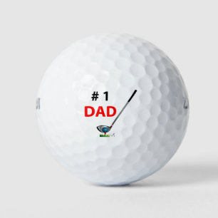 Number One Dad Fathers Day Birthday Cool Golf Balls
