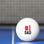 Number One Dad Red and Black Father's Day Ping Pong Ball<br><div class="desc">Create a special Father's Day gift for dad or grandpa personalised with your photos and text. This fun modern design says "#1 Dad" in bold text. Use the design tools to choose any fonts and colours you like or upload your own photos to design a completely one of a kind...</div>