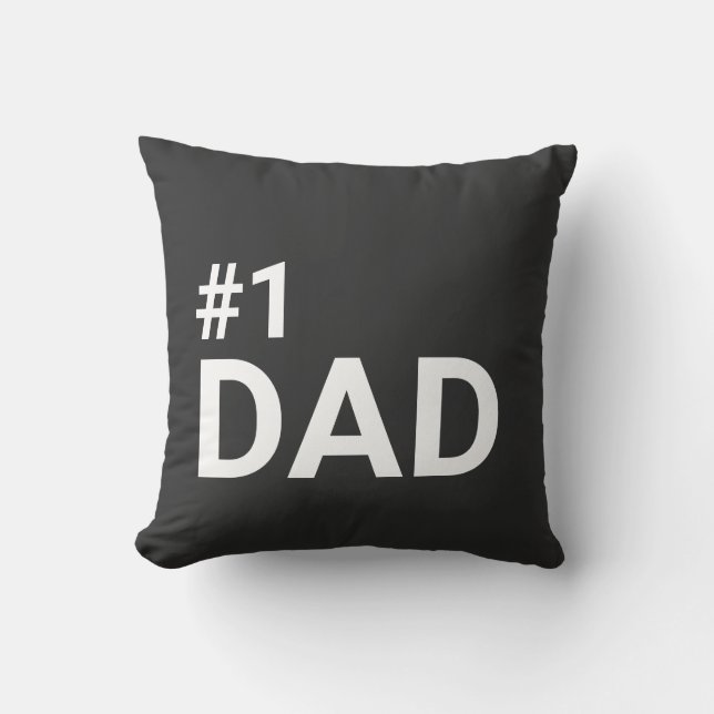 Number One Dad Simple Minimalist Modern Gift  Cushion (Front)