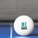 Number One Dad Teal and Black Father's Day Ping Pong Ball<br><div class="desc">Create a special Father's Day gift for dad or grandpa personalised with your photos and text. This fun modern design says "#1 Dad" in bold text. Use the design tools to choose any fonts and colours you like or upload your own photos to design a completely one of a kind...</div>