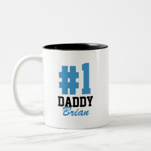 Number One Daddy Personalised Name Father's Day Two-Tone Coffee Mug