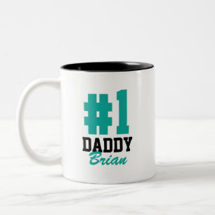 Number One Daddy Personalised Name Father's Day Two-Tone Coffee Mug