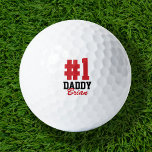 Number One Daddy Red Monogrammed Father's Day Golf Balls<br><div class="desc">Create a special Father's Day gift for dad or grandpa personalised with your photos and text. This fun modern design says "#1 Daddy" in bold text with your dad's name in a contrasting coloured script. Use the design tools to choose any fonts and colours you like or upload your own...</div>