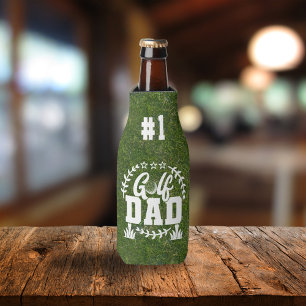 Number One Golf Dad Typography Bottle Cooler