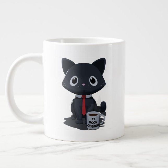 Number One Good Jobber Cat Specialty Mug (Left)
