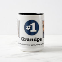 Number One Grandpa 2 Custom Photo Mug