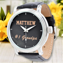 Number One Grandpa Fathers Day Custom Name