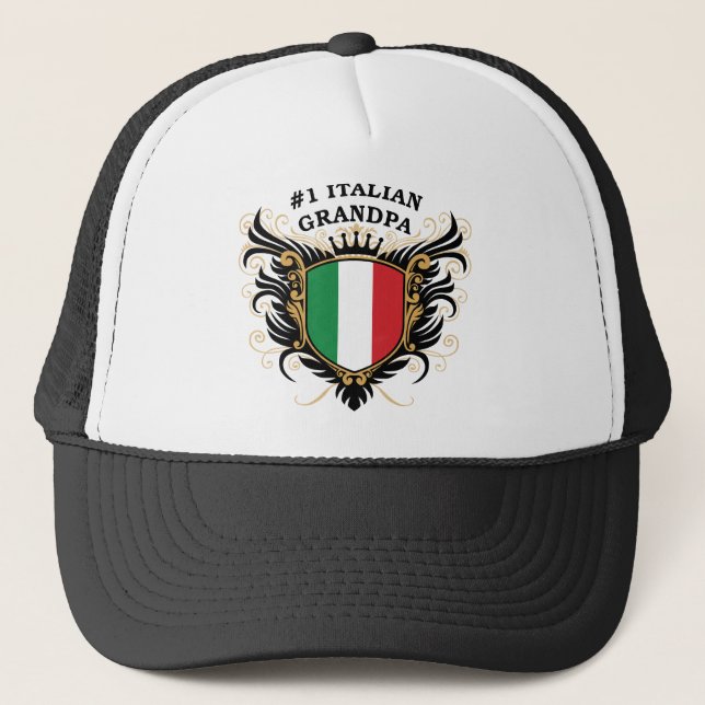 Number One Italian Grandpa Trucker Hat (Front)