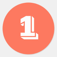 Number One Large Round Tomato Red Stickers by Janz
