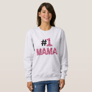 Number One Mama Typography Floral Bees  Sweatshirt