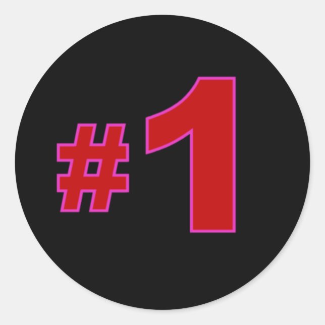 Number One Red Stickers (Front)