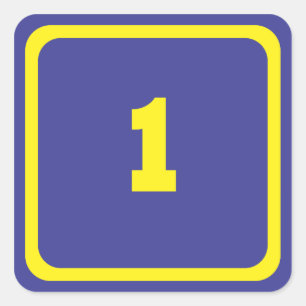 number one square sticker