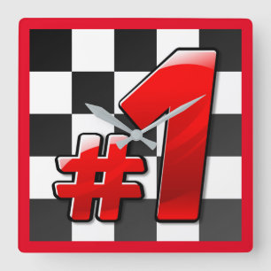 NUMBER ONE SQUARE WALL CLOCK