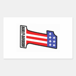 Number One Sticker, Red, White and Blue Rectangular Sticker