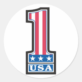 Number One USA Classic Round Sticker
