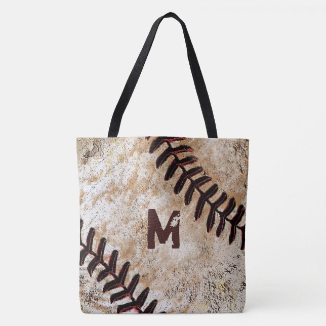 Number or Monogram Baseball Tote Bag (Front)
