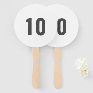 Number Paddle Modern Minimalist Simple Score Hand Fan