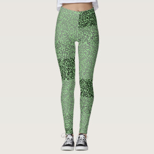 Number pattern 01 w Green BG Leggings