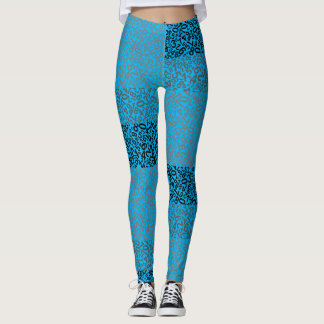 Number pattern 01 w LBlue BG Leggings
