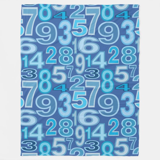 Number Pattern Fleece Blanket (Front)
