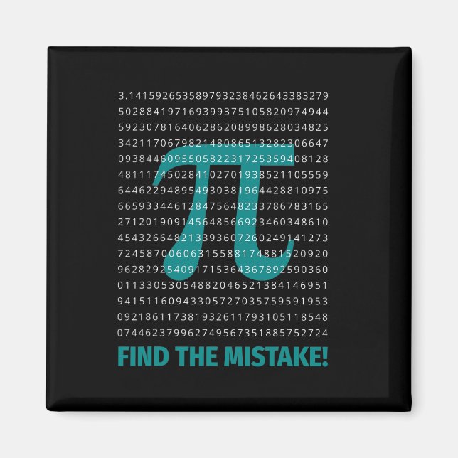 Number Pi Math Saying With Number Pi Find The Mist Magnet (Front)